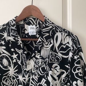 ZARA relaxed fit men flowy shirt | size S